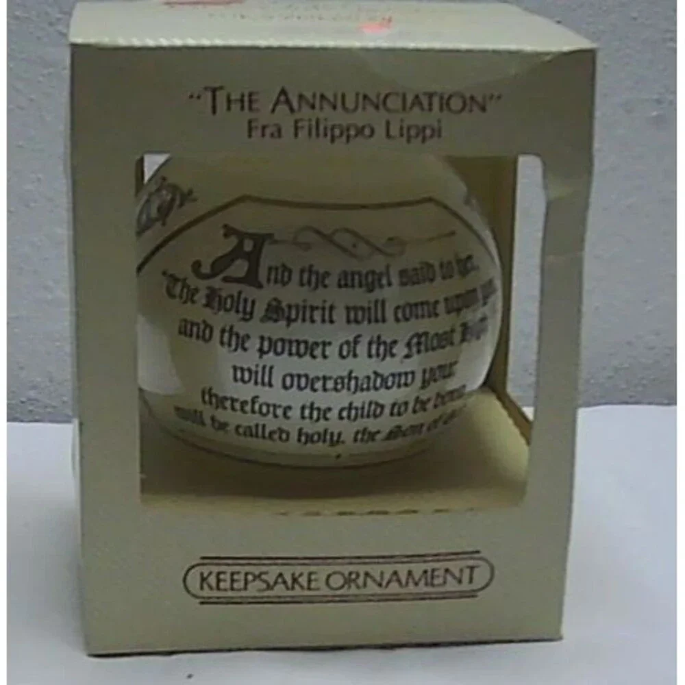 Hallmark Keepsake The Annunciation Fra Filippo Lippi Glass Ball Ornament 1983